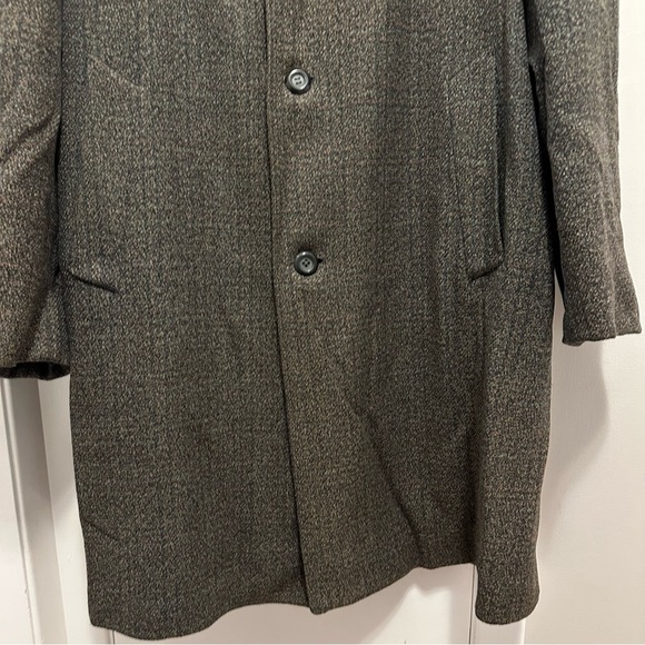 Vintage BURTON Textured Deep Brown Trench Coat Long Topcoat Overcoat Men’s 46R - Picture 3 of 12